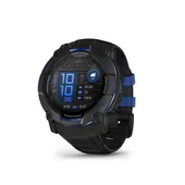 Garmin Instinct® 3 – 50 mm, AMOLED Schwarz mit Silikon-Wechselarmband 26 mm Bolt Blue