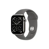 Apple Watch Series 11 GPS + Cellular 42mm Natural Titanium Gehäuse mit Stone Grey Sport Band - S/M