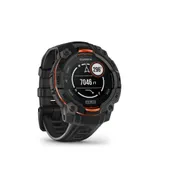 Garmin Instinct® 3 Solar 45mm Schwarz mit Silikon-Wechselarmband 22 mm Schwarz