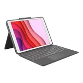 Logitech Slim Combo Hülle und Tastatur für iPad 10.2 7. - 9. Generation - grau