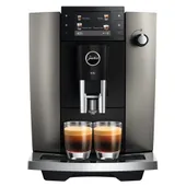 JURA E6 (ED) Kaffeevollautomat, 17 Spezialitäten, 3,5''-Farbdisplay, WiFi-fähig, Hot & Light Brew, Feinschaum-Technologie, Energiesparmodus, Dark Inox