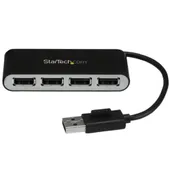 StarTech.com 4-Port USB 2.0 Hub 4x USB-A, 480 Mbit/s, mit integriertem Kabel