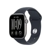 Apple Watch Series 12 GPS 42mm Space Grey Aluminium Gehäuse mit Navy Blue Sport Band - M/L
