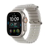 Apple Watch Ultra 4 GPS + Cellular 49mm Natural Titanium Gehäuse mit Translucent Grey Ocean Band