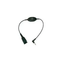 Jabra Anschlußkabel QD auf 3,5mm KLinke, glatt, 1,50 Meter mit Rufannahme am Kabel z.B. für Alcatel 8er und 9er Serie