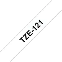 Brother TZe-121 Schriftband schwarz auf farblos 9mm x 8m P-touch selbstklebend