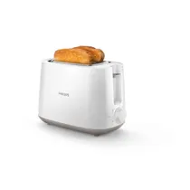 Philips HD2581/00 Toaster, 2-Schlitz, 830W , 8 Stufen, inkl. integriertem Brötchenaufsatz, Farbe:Weiss
