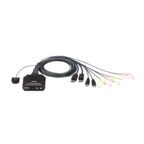 Aten CS22DP 2-Port USB DisplayPort Kabel KVM-Switch mit Remote