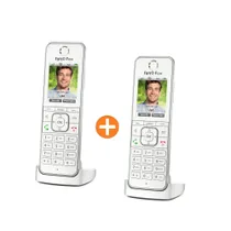 2x AVM FRITZ!Fon C6 White schnurloses DECT Komforttelefon für FRITZ!Box