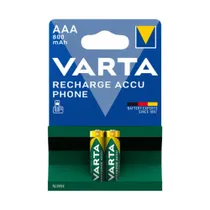 VARTA Akku NiMH, Micro, AAA, HR03, 1.2V/800mAh Accu Phone, Retail Blister (2-Pack)