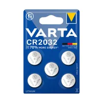 VARTA Batterie Lithium, Knopfzelle, CR2032, 3V Electronics, Retail Blister (5er-Pack)