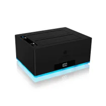 ICY BOX IB-127CL-U3 Docking und Klonstation für 2x 2.5 / 3.5 HDD/SSD, USB 3.2 Gen 1, RGB, schwarz