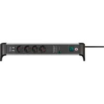 Brennenstuhl 1391020410 Alu-Office-Line 4-fach 1,8m mit 2x USB silb/schwarz