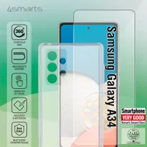 4Smarts 360° Starter Set X-Pro Glas + Case für Galaxy A34, transparent 