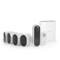 Arlo Pro 5 Überwachungskamera außen - 4er Set + kabellose Türklingel + Zentrale