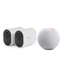 Arlo Ultra 2 XL Überwachungskamera außen - 2er Set weiß + Apple HomePod mini 