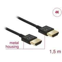 DeLOCK 84772 Slim Premium HDMI Kabel 1.50 m dreifach geschirmt  schwarz