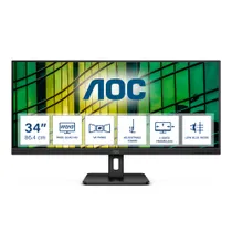 AOC U34E2M 86,4cm (34") UWQHD VA Office Monitor 21:9 HDMI/DP 100Hz 4ms Sync