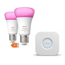 Philips Hue White & Color Ambiance E27 806lm 75W, 2er Pack + Bridge