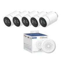 Aqara Starter Set Smarte Heizung • 5 Heizkörperthermostate • Zentrale M1S Gen 2