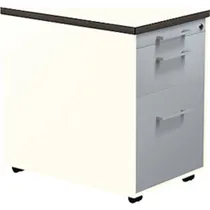 Schubladencontainer auf Rollen, 579x600mm, 1 Materialschub, reinweiß/alu/weiß