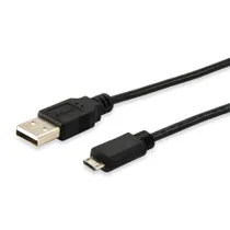 EQUIP 128594 USB 2.0 A auf Micro-B Kabel, 1.0m , M/M, Schwarz