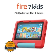 Amazon Fire 7 Kids Tablet (2022) WiFi 16 GB, mit roter Hülle, ohne Werbung