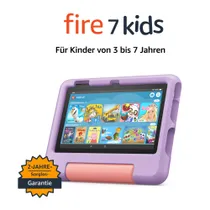 Amazon Fire 7 Kids Tablet (2022) WiFi 16 GB, mit violetter Hülle, ohne Werbung