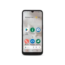 Doro 8100 Plus inkl. Tischladestation und Wallet Case Mobiltelefon grau