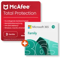 Microsoft 365 Family + McAfee Total Protection | Download & Produktschlüssel