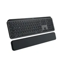 Logitech MX Keys S Plus + MX Palm Rest Tastatur kabelgebunden / kabellos (Logi Bolt), Dunkelgrau