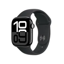 Apple Watch Series 10 GPS 42mm Aluminium Diamantschwarz Sportarmband schwarz - S/M