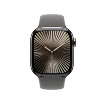 Apple Watch Series 10 LTE 42mm Natural Titangehäuse mit Stone Grey Sportarmband - S/M
