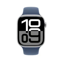Apple Watch Series 10 LTE 46mm Silver Aluminiumgehäuse mit Denim Sportarmband - S/M