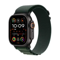 Apple Watch Ultra 2 LTE 49mm schwarzes Titan Gehäuse mit dunkelgrünem Alpin Armband - M