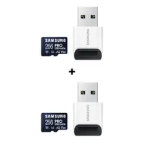 [Doppel-Pack] Samsung PRO Ultimate 256 GB microSD-Speicherkarte mit USB-Kartenleser