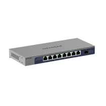 Netgear GS108MX- 100EUS 8-Port Gigabit Ethernet Unmanaged Switch mit 1 dediziertem 10G/Multi-Gigabit-Anschluss