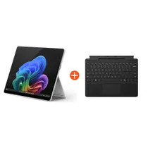 Microsoft Surface Pro (11. Edition) Copilot+ PC 13" OLED 2in1 Platin Snapdragon® X Elite 16GB/512GB SSD Win11 EP2-08363 ohne Netzteil inkl. MS Surface Pro Keyboard mit Stiftaufbewahrung schwarz