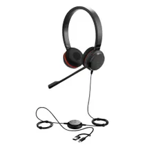 Jabra Evolve 30 II Stereo Headset Schwarz - USB-C/A, MS Teams-Version, Mikrofon mit Geräuschunterdrückung
