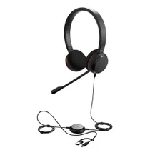 Jabra Evolve 20 SE Stereo Headset Schwarz - USB-C/A, UC-Version, Mikrofon mit Geräuschunterdrückung