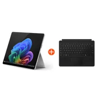 Microsoft Surface Pro (11. Edition) Copilot+ PC 13" OLED 2in1 Platin Snapdragon® X Elite 16GB/512GB SSD Win11 EP2-08363 ohne Netzteil inkl. MS Surface Pro X Keyboard Schwarz QJW-00005