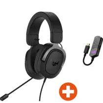 Bundle ASUS TUF H3 Kabelgebundenes Gaming Headset Gun Metal + Clavis Soundkarte