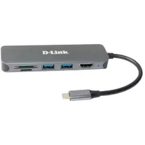 D-Link DUB-2327 6-In-1 USB-C Hub mit HDMI/Kartenleser/USB-C Ladeanschluss