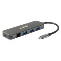 D-Link DUB-2334 5-In-1 USB-C Hub mit Gigabit-Ethernet/Stromversorgung