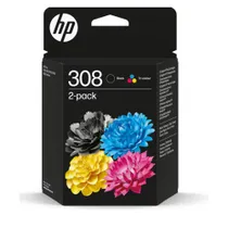 HP Original 308 2er Pack Druckerpatrone 3-farbig C/M/Y (6L6S6UE) Instant Ink