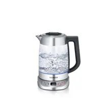 Severin WK 3480 Glas Tee- und Wasserkocher Deluxe 3000W 1,7l transparent/schwarz/silber