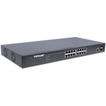 Intellinet 16-Port Gigabit Ethernet PoE+ Web-Managed Switch mit 2 SFP-Ports