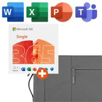 Microsoft 365 Single (Office-Apps inkl. Copilot-KI und 1TB Cloudspeicher) | Download & Produktschlüssel (inkl. Laptoptasche)