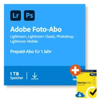 Adobe Creative Cloud Foto-Abo (Photoshop & Lightroom) | 1 TB | Download & Produktschlüssel | inkl. Norton-Virenschutz