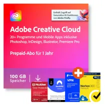 Adobe Creative Cloud All Apps | Download & Produktschlüssel | inkl. Norton, F-Secure, McAfee & NordVPN